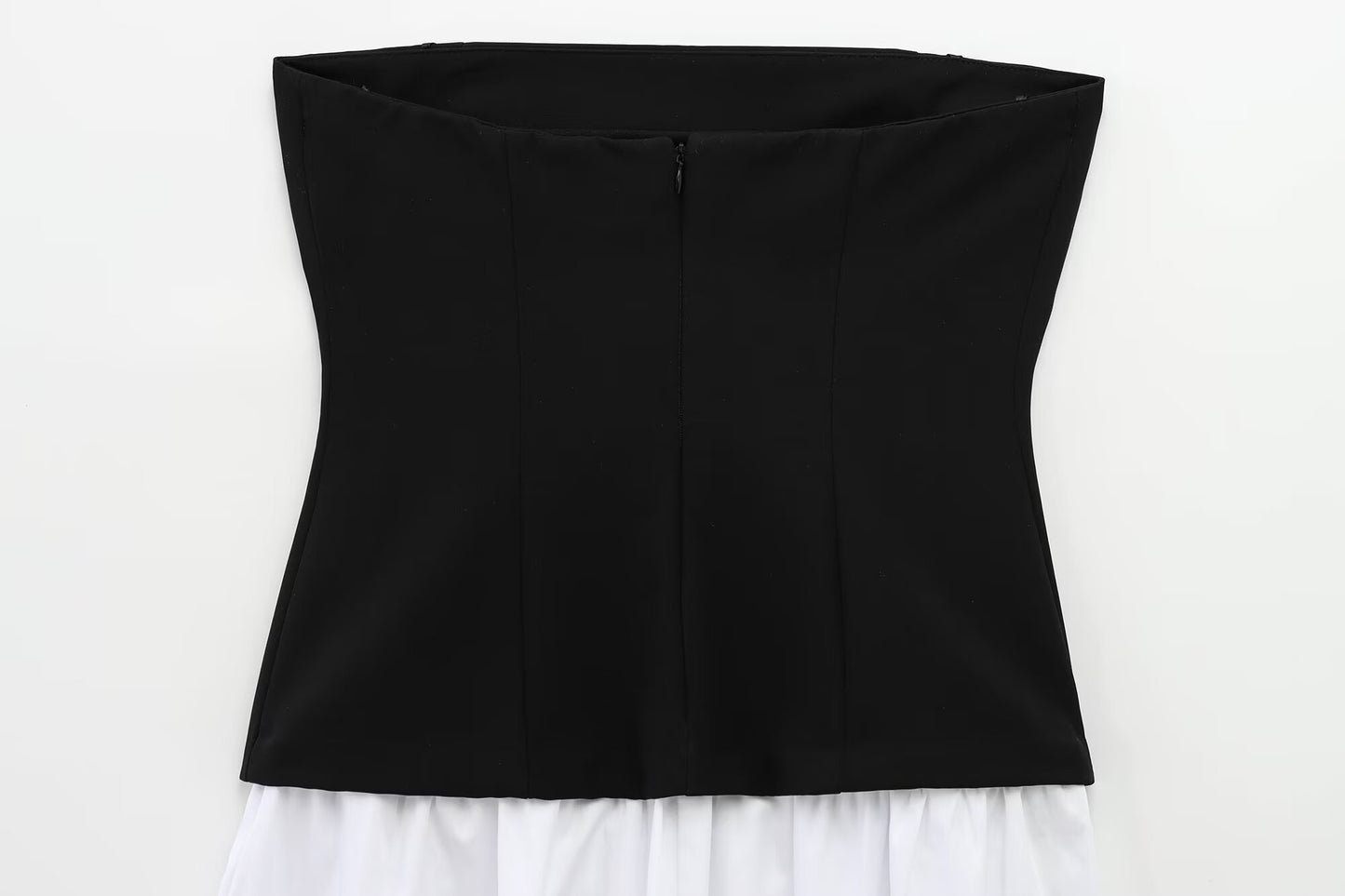Women's clothing 2025 new chic fashion slim fit patchwork pleated strapless Midi dress retro backless zipper women's dress Mujer