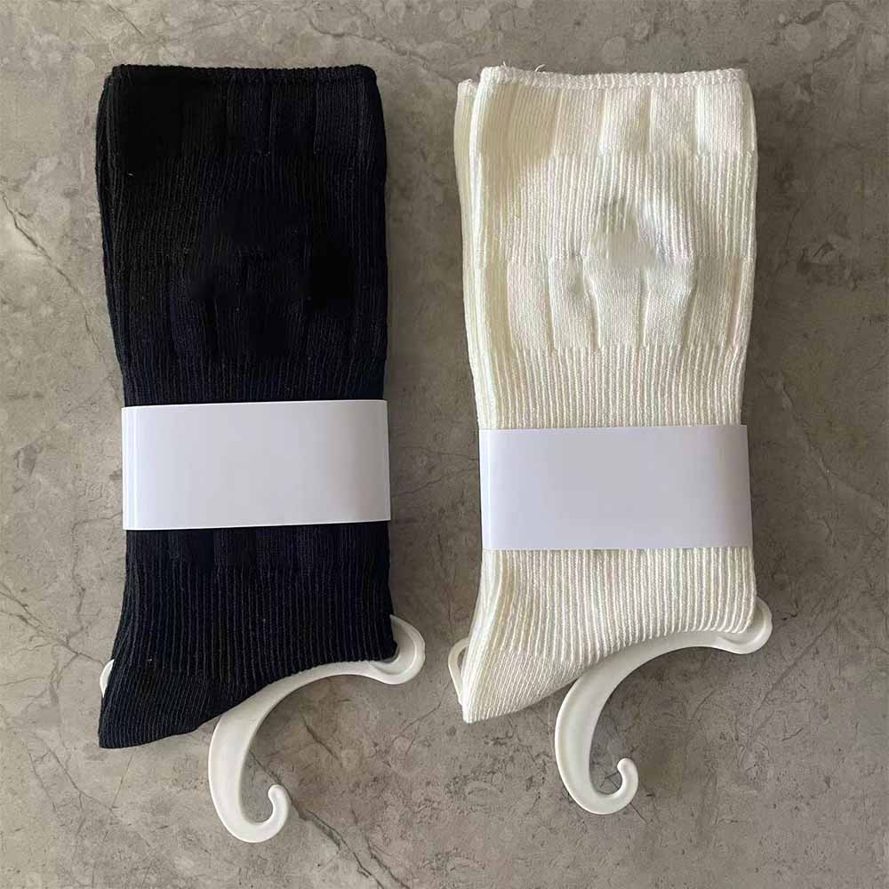 Men's and Women's New Socks Three Bars Fashion Joker Pile Socks, Embroidered Socks Black, White, Gray and Solid Color Leisure Socks.