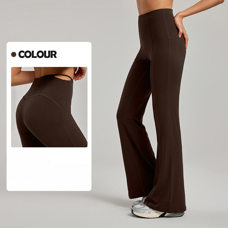 Women's New Fashion Joker Slim Hip Micro-La Yoga Pants Sexy Little Straight Leg High Elastic Fitness Pants.
