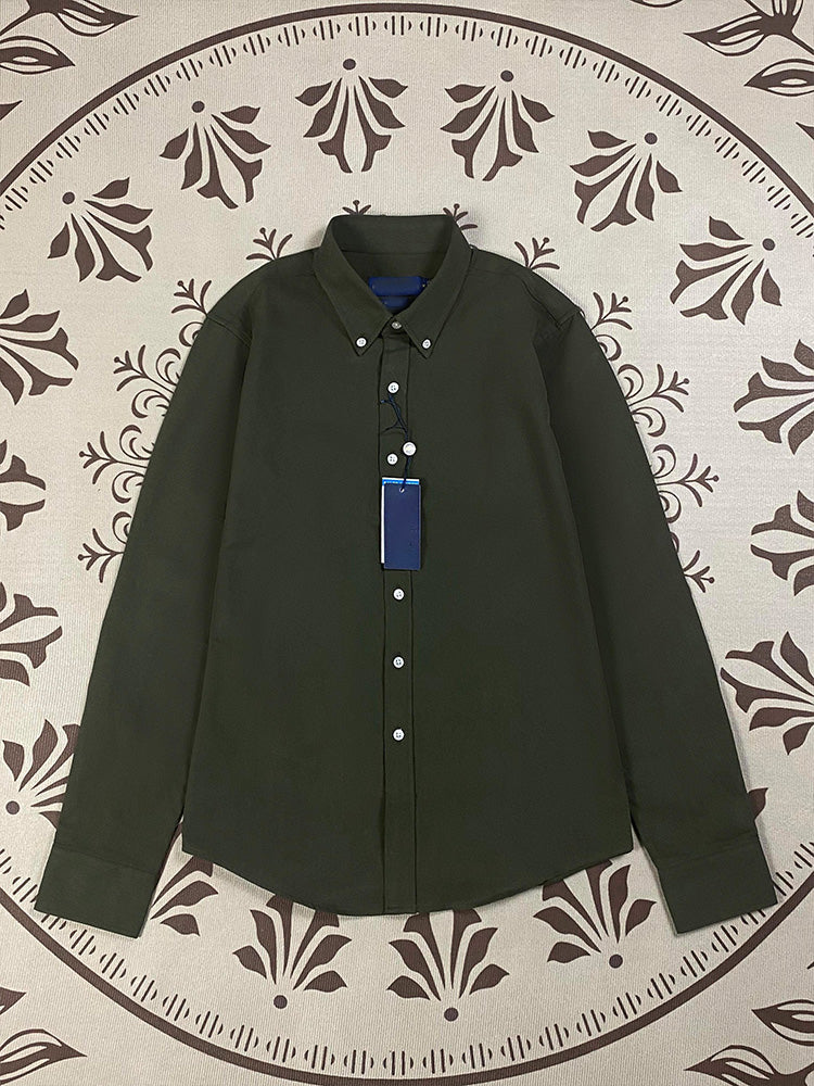 Men and women with the same new casual Joker cotton embroidered couple long sleeve shirt.