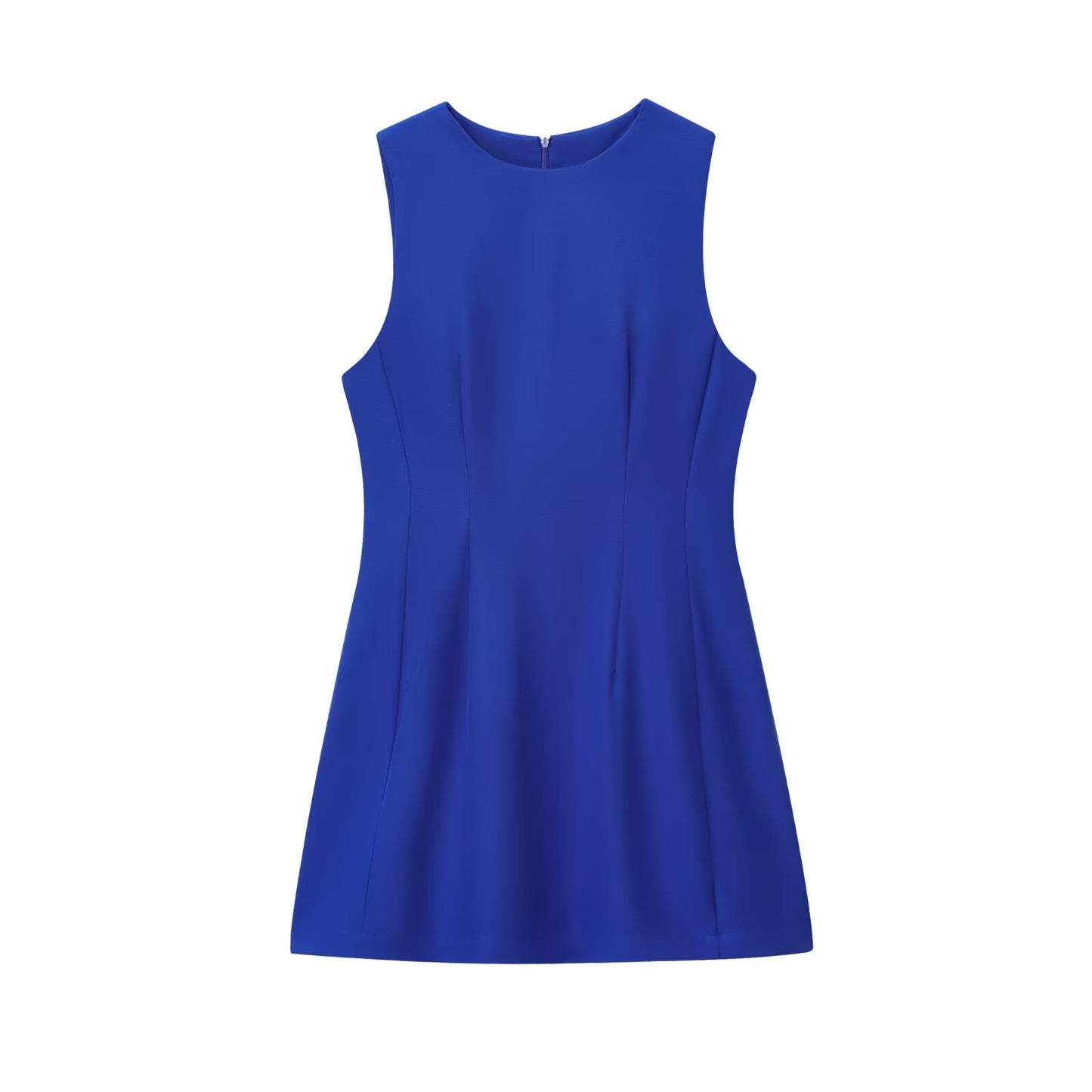 Women's new fashion sleeveless round neck wide swing mini dress