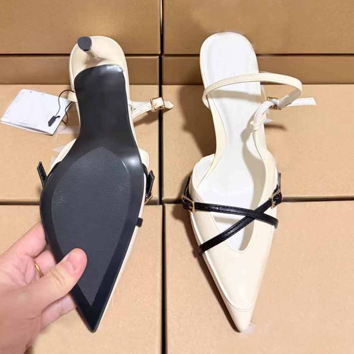 Women's New Fashion Joker Pointed Cross Strap Design Stiletto Sandals.