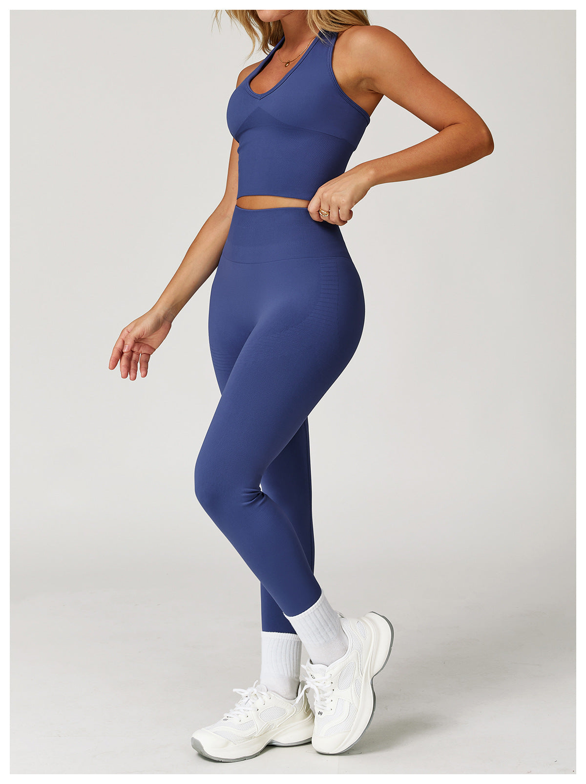 Women's New Fashion Breathable Neck Back Yoga Bra Tight High Waist Hip Yoga Pants.