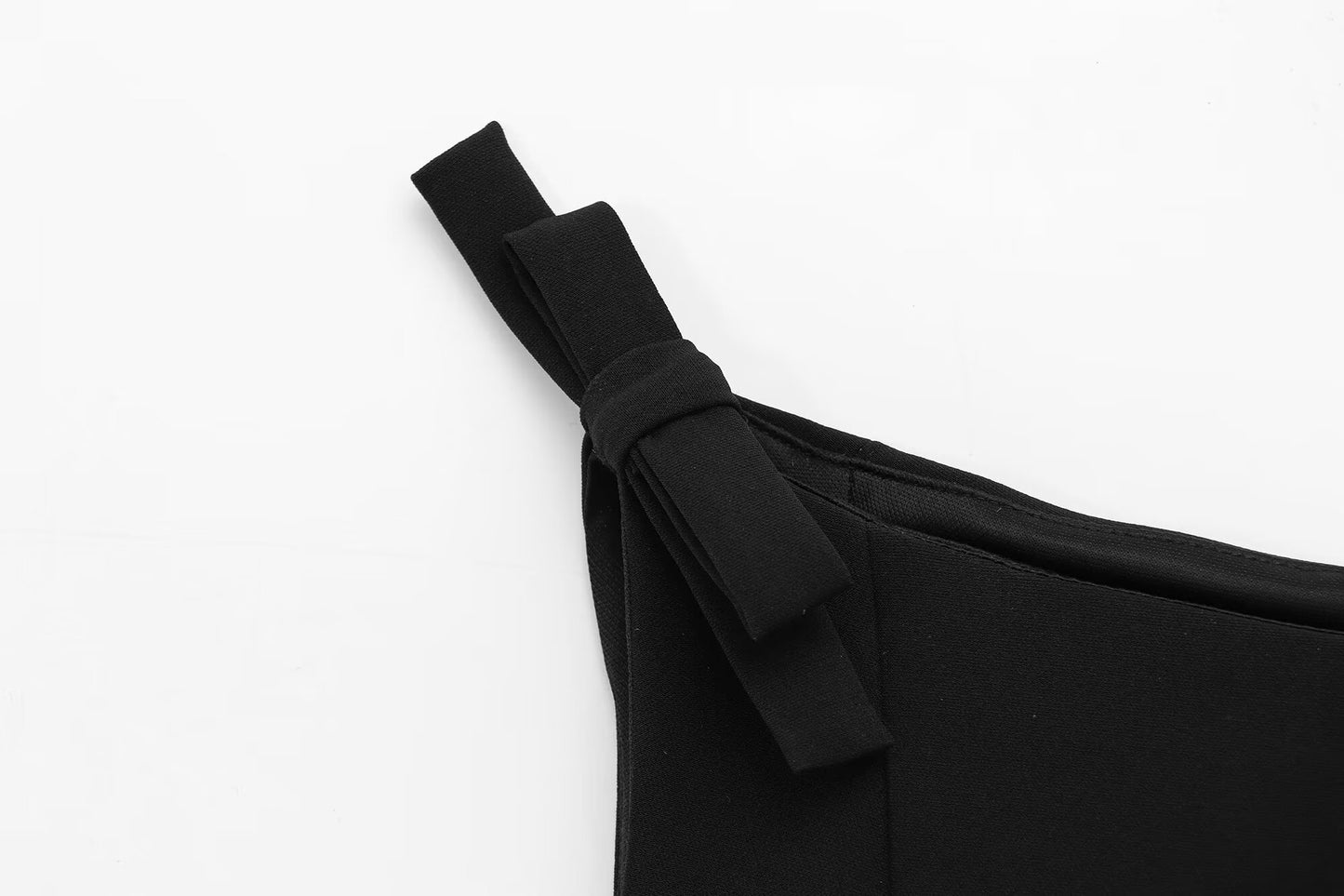 Women's 2025 new fashion bow decoration slim short skirt style hem top retro sleeveless side zipper women's vest chic top