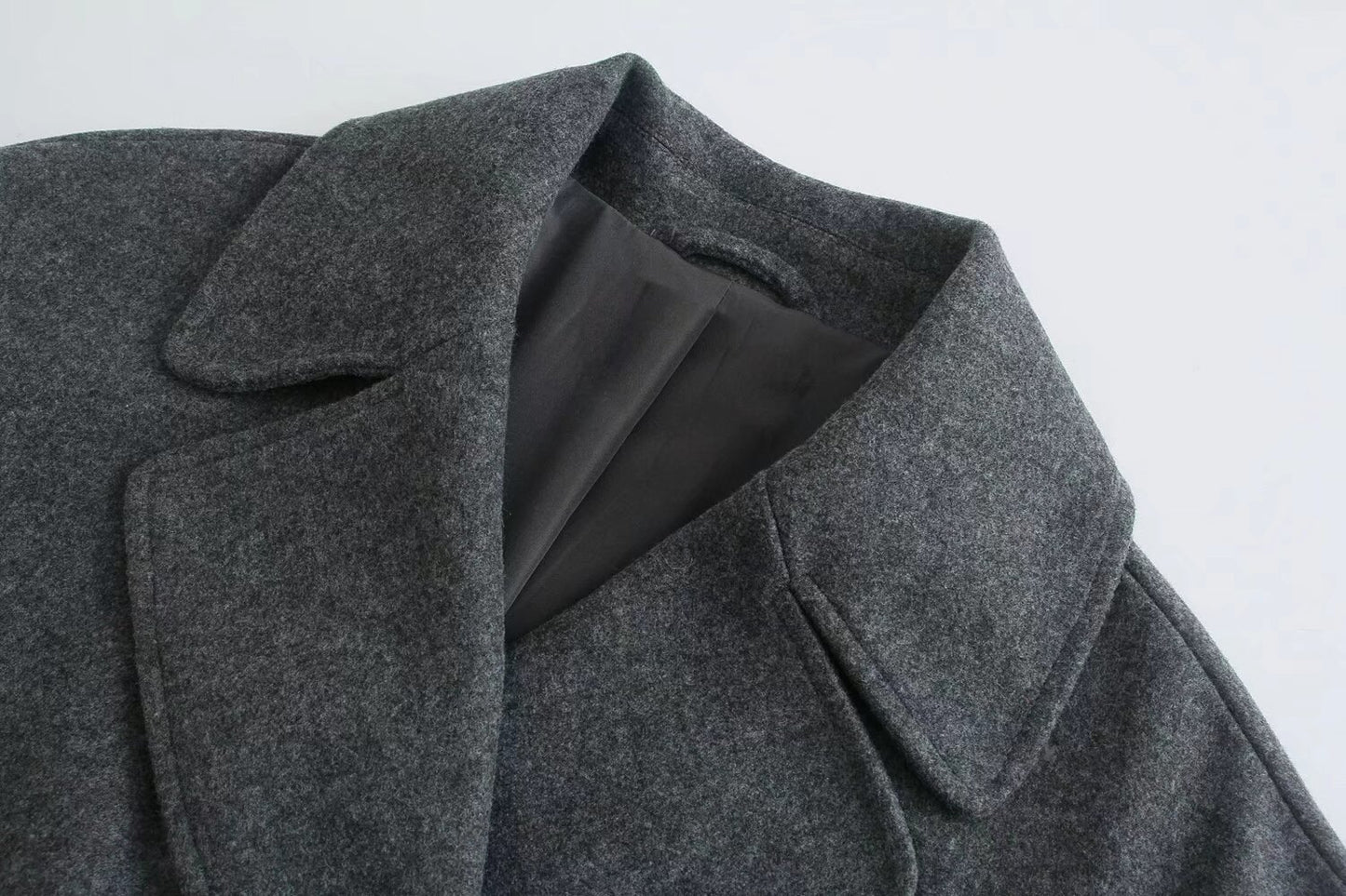 Women's New Fashion Joker Temperament Loose Version Double-breasted Long Coat Retro Long Sleeve Button Chic Coat.
