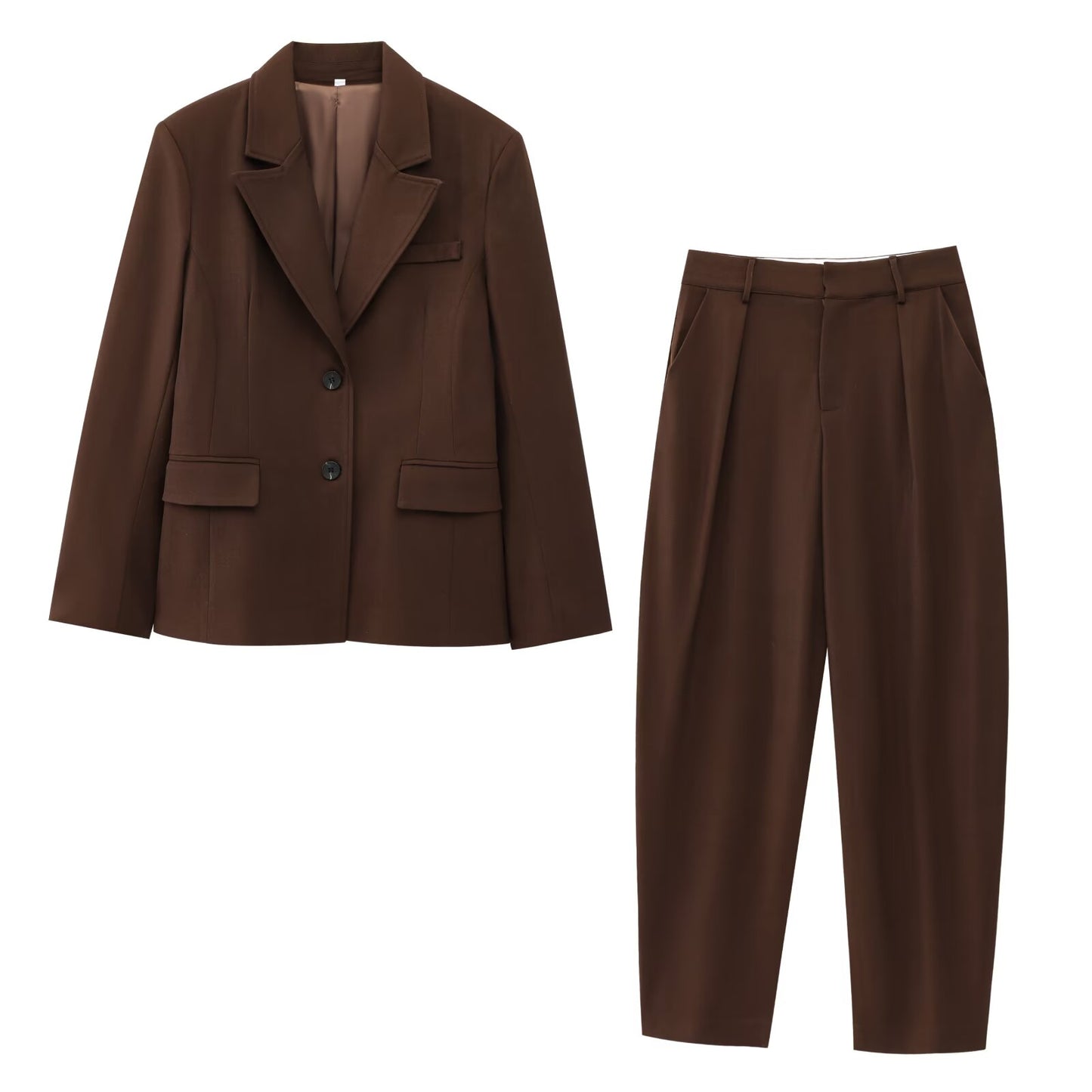 Suit Women's 2-piece Fashion Office Dress Short Skirt Skirt Suit Jacket Retro Long Sleeve Back Slit Female+bucket Pants Female Suit
