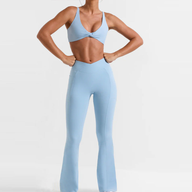 Sports Fitness Set Yoga Flared Pants Bra Two-piece Set