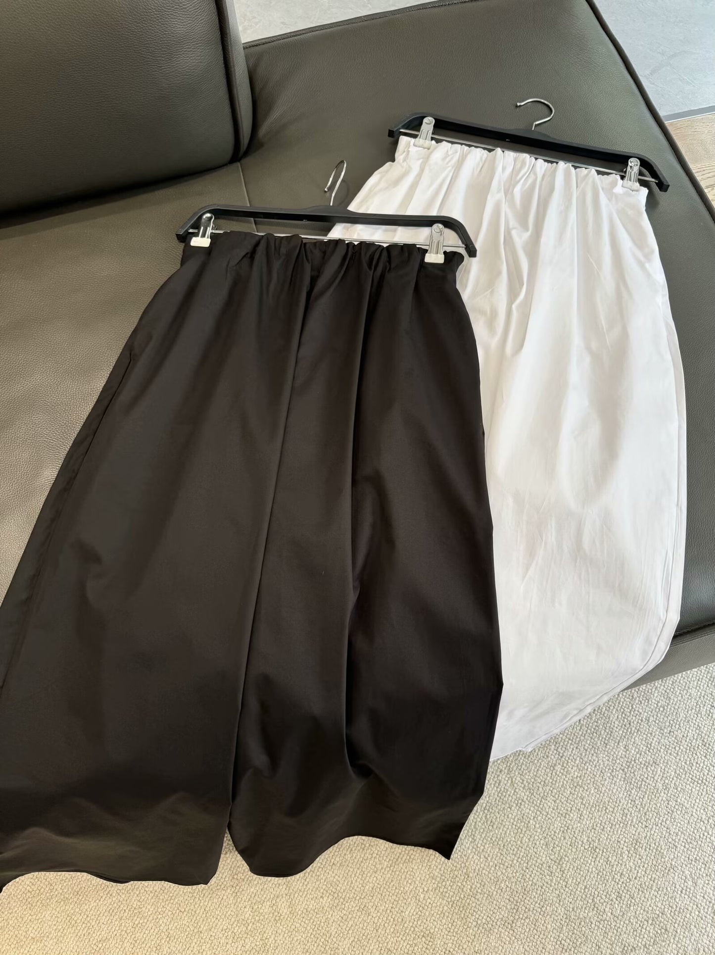 Women's 2025 chic fashion side pocket loose wide-leg pants retro high elastic waist women's trousers