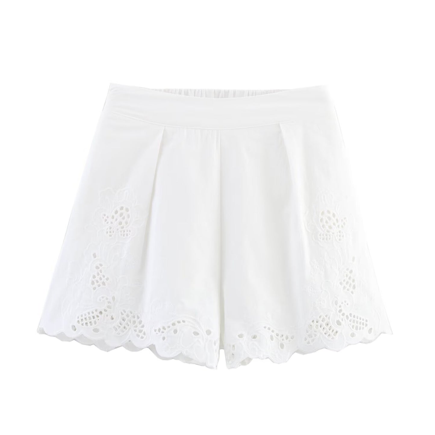 Suit women's 2 pieces 2025 fashion vertical lace embroidered shirt retro women+shorts women's suit
