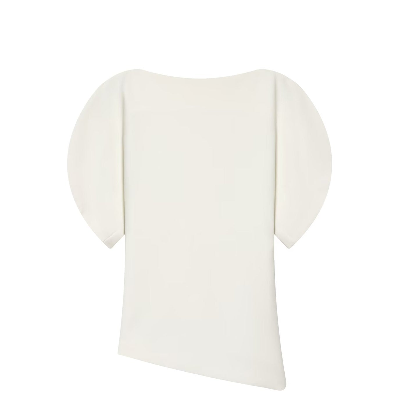 Women's Bubble Short Sleeve Asymmetric Top