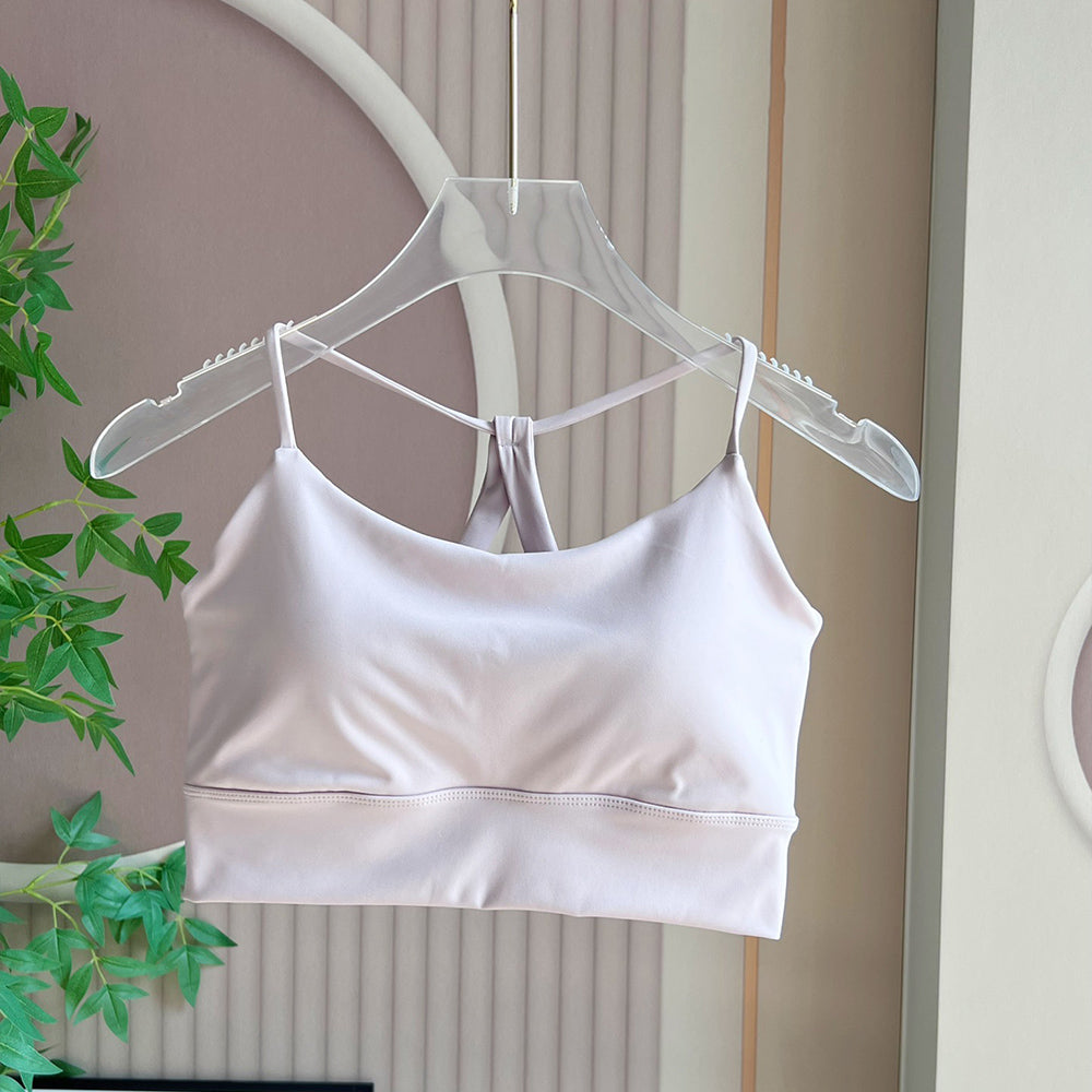 Women's New Fashion Cross-sports Bra High-elastic Fabric Fixed Cup Pinhole Three-dimensional Cup Vent Vest