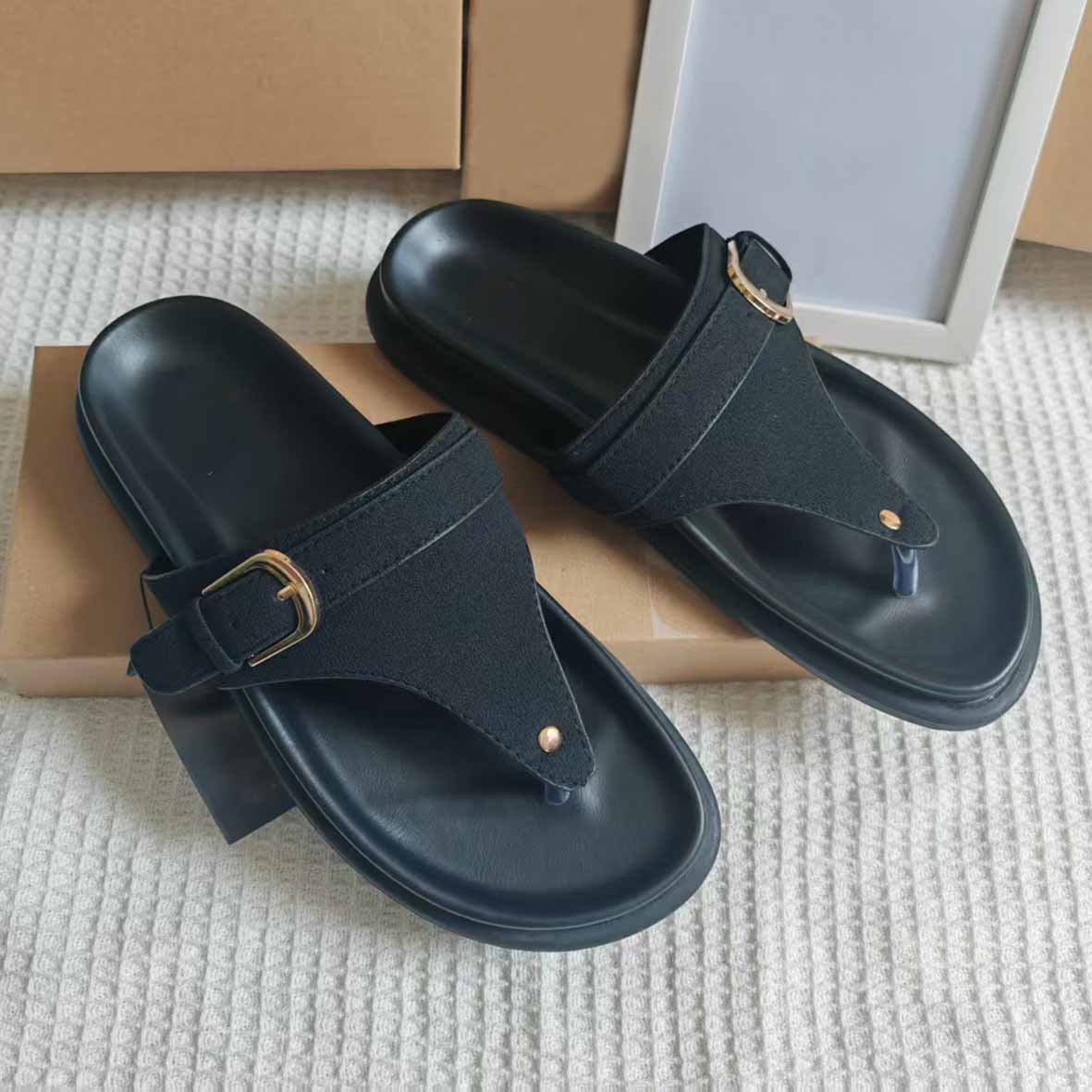 Women's New Fashion Casual Joker Flip-flops Flat Shoes Ladies Muffin Platform Sandals and Slippers
