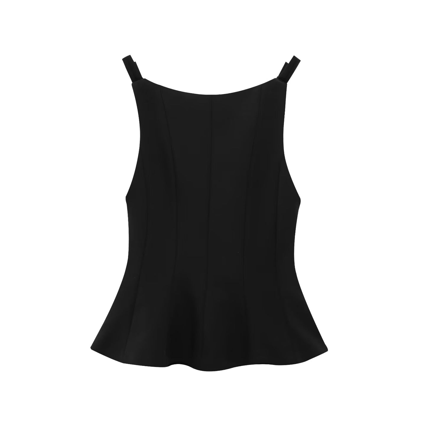 Women's 2025 new fashion bow decoration slim short skirt style hem top retro sleeveless side zipper women's vest chic top