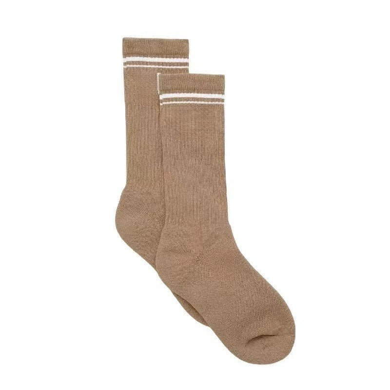 Men's and Women's Socks Cotton Tube Sports 80% Cotton Middle Yoga Socks High Socks.