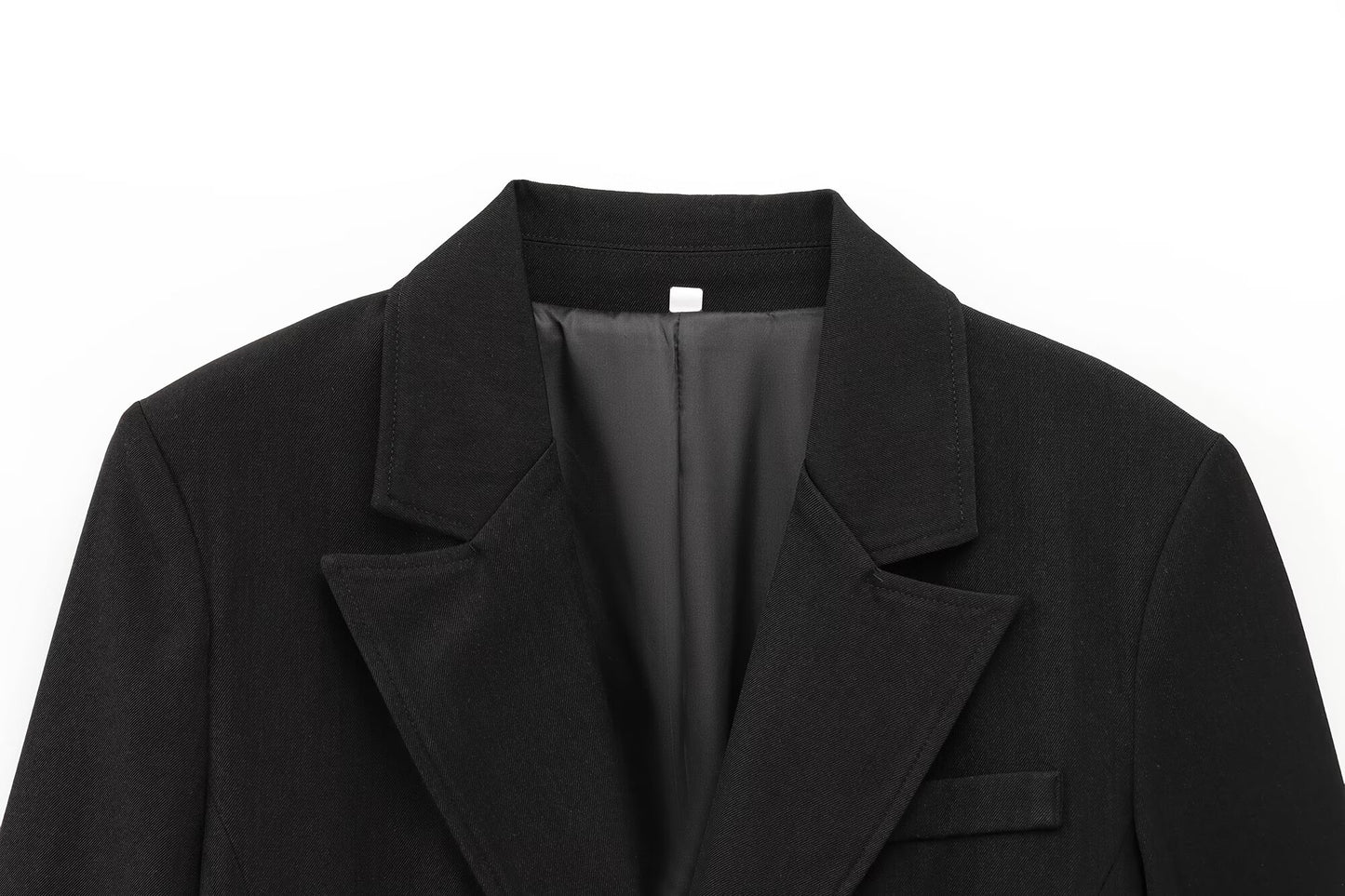 Suit Women's 2-piece Fashion Office Dress Short Skirt Skirt Suit Jacket Retro Long Sleeve Back Slit Female+bucket Pants Female Suit