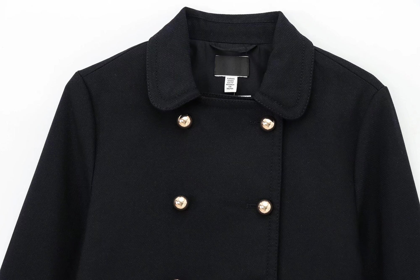 Set Women's 2 Pieces of New Fashion Temperament Double-breasted Short Coat Retro Long-sleeved Women's Coat+high Waist A-shaped Mini Skirt
