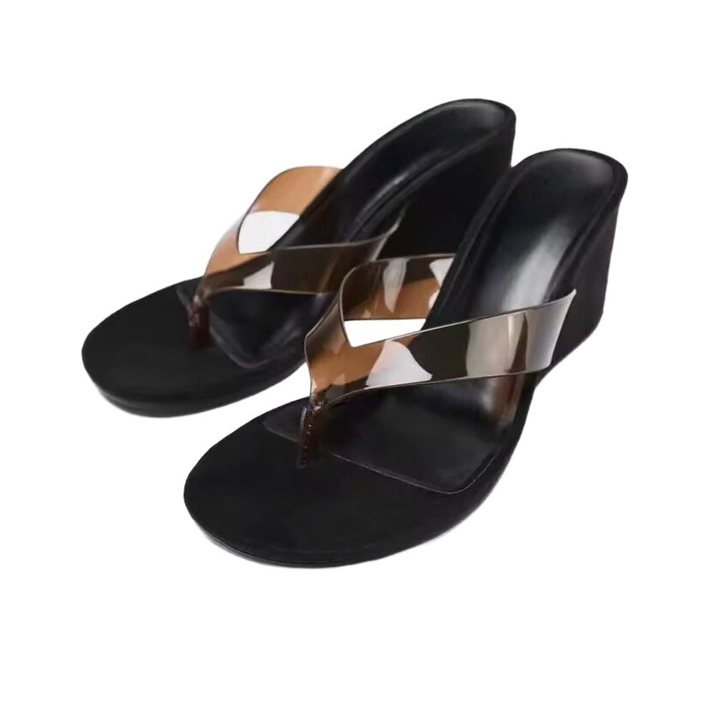 Women's 2025 New Fashion Joker Transparent Wedge Design Increases Sandals.