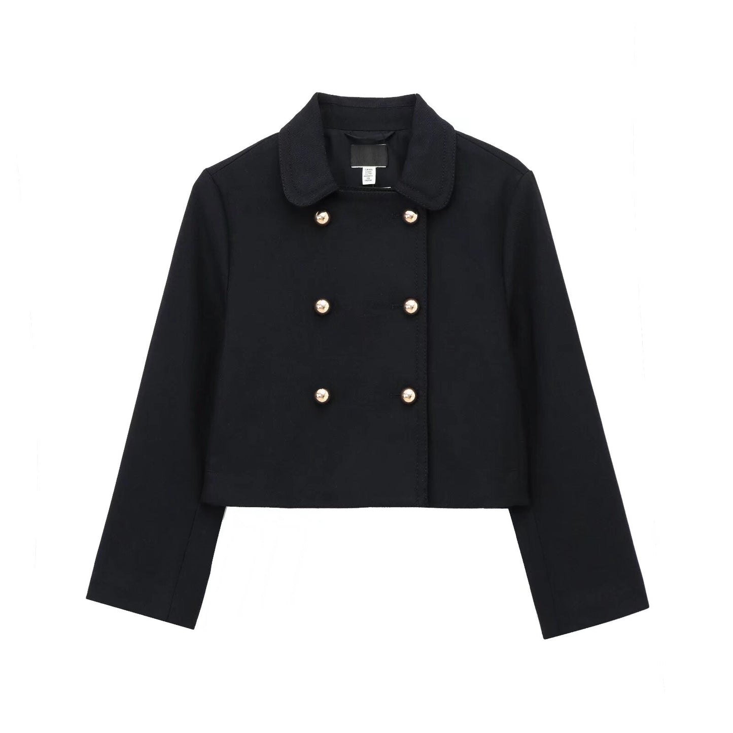 Set Women's 2 Pieces of New Fashion Temperament Double-breasted Short Coat Retro Long-sleeved Women's Coat+high Waist A-shaped Mini Skirt