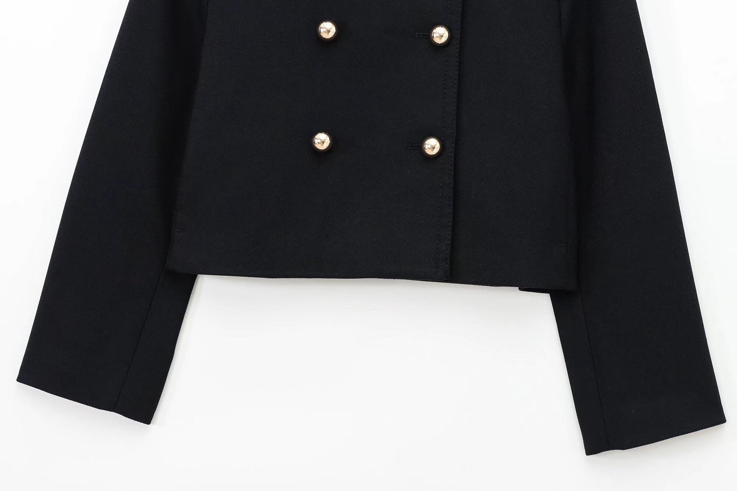 Set Women's 2 Pieces of New Fashion Temperament Double-breasted Short Coat Retro Long-sleeved Women's Coat+high Waist A-shaped Mini Skirt