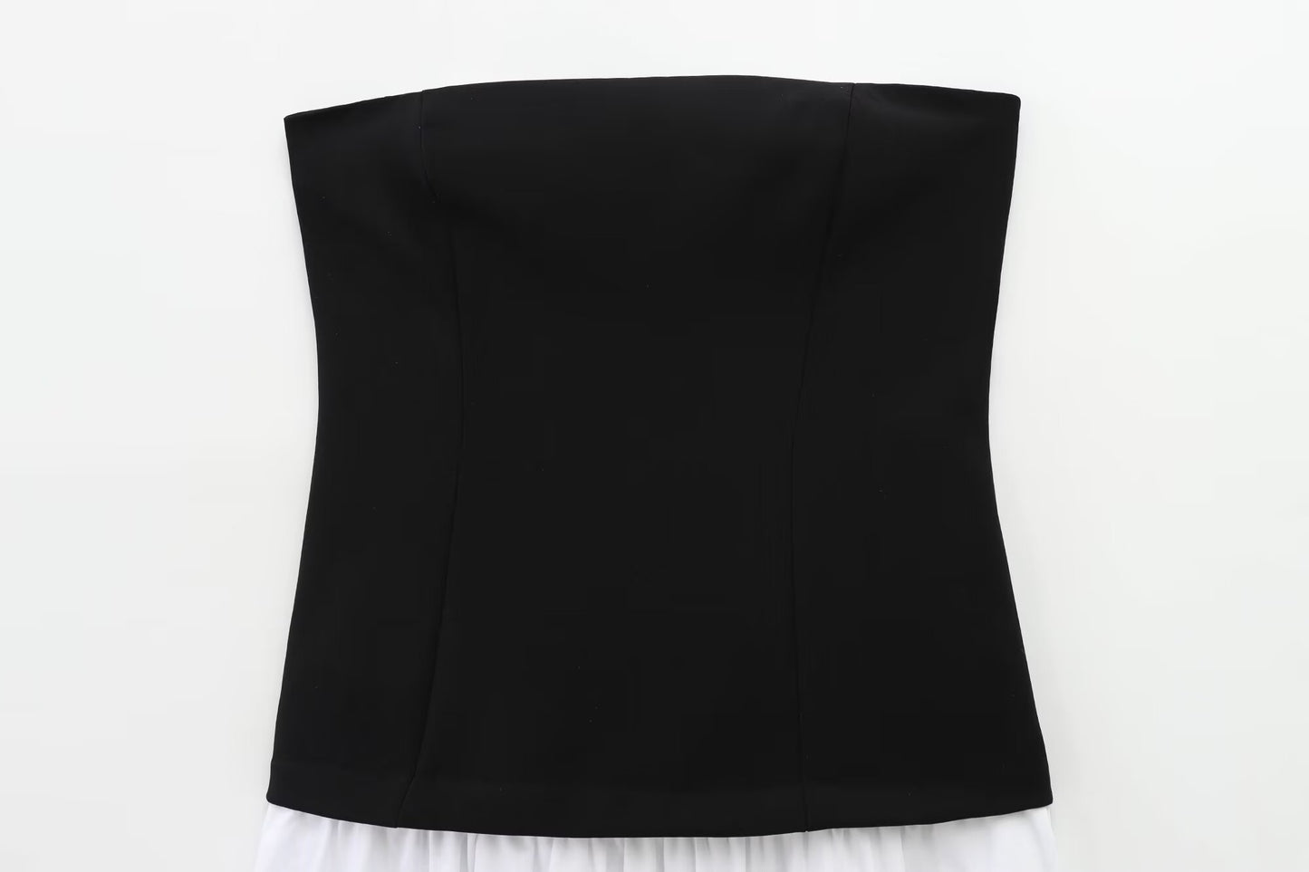 Women's clothing 2025 new chic fashion slim fit patchwork pleated strapless Midi dress retro backless zipper women's dress Mujer