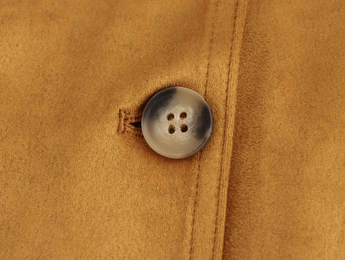 Ladies' new fashion flip decoration loose single breasted suede texture suit jacket retro long sleeved women's coat chic top