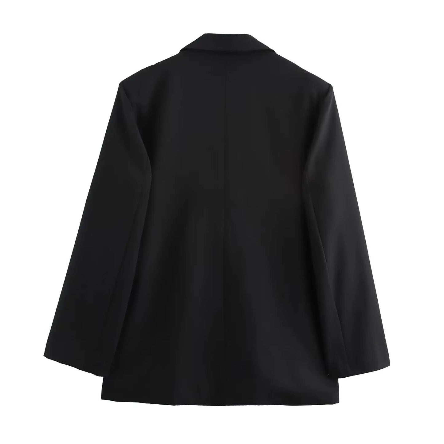 Ladies' new fashion double-layer lapel design loose single breasted suit jacket retro long sleeved lace up women's Coat chic top