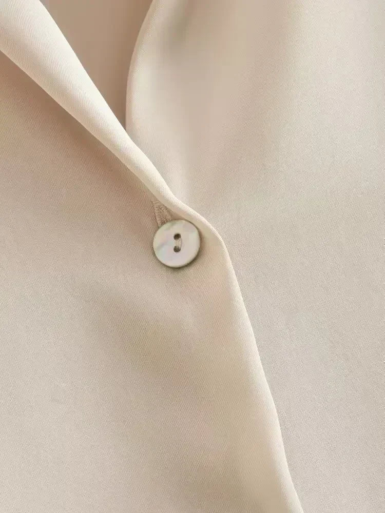 Women 2023 spring New Fashion Multicolor Silk satin texture hang down Blouses Long Sleeve Button-up Female Shirts Tops