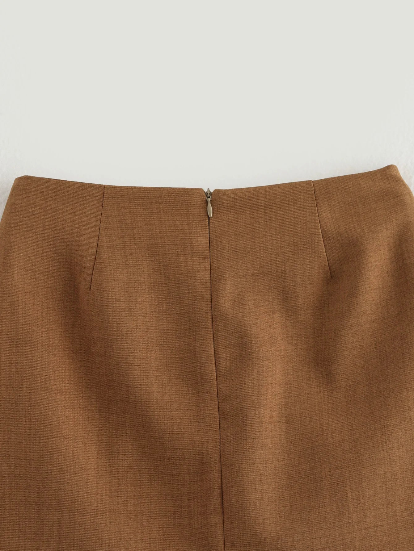 Women's new fashion gold double breasted decoration slim casual pleated mini skirt retro high waisted back zipper women's skirt