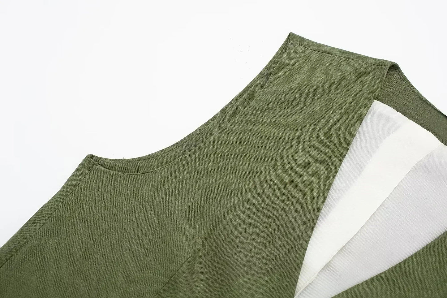 Women 2023 New Fashion Flax blending Tank Tops Vintage sleeveless single-breasted Female Camis Chic Tops