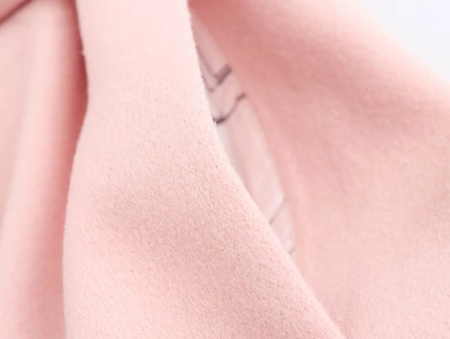 Ladies' new sweet Fashion bow belt decoration loose warm stand Neck woolen coat retro long sleeved pocket women's coat chic top