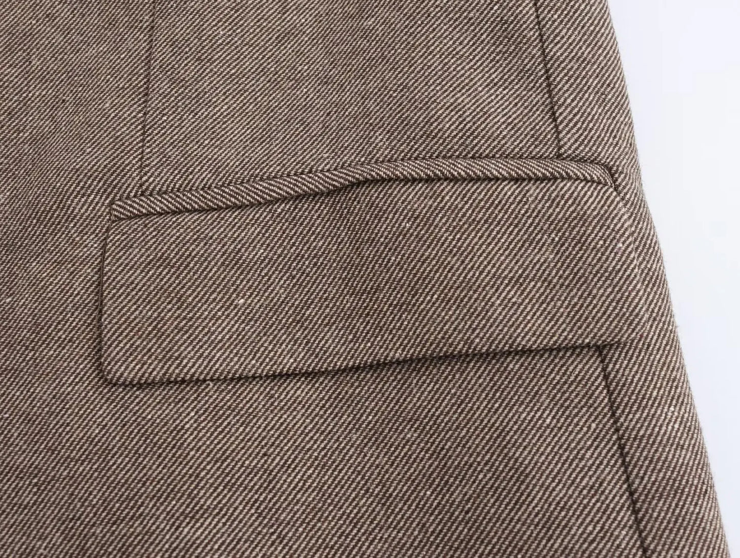 Ladies' new fashion flip pocket decoration loose single button casual diagonal suit coat retro long sleeved Female coat chic top