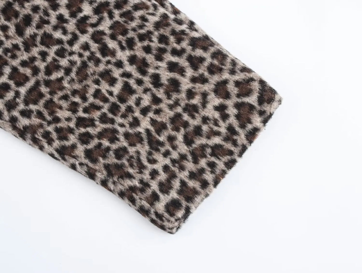 Women's new Fashion slim short single breasted Animal printed striped woolen coat retro O-Neck long sleeved Female coat chic top