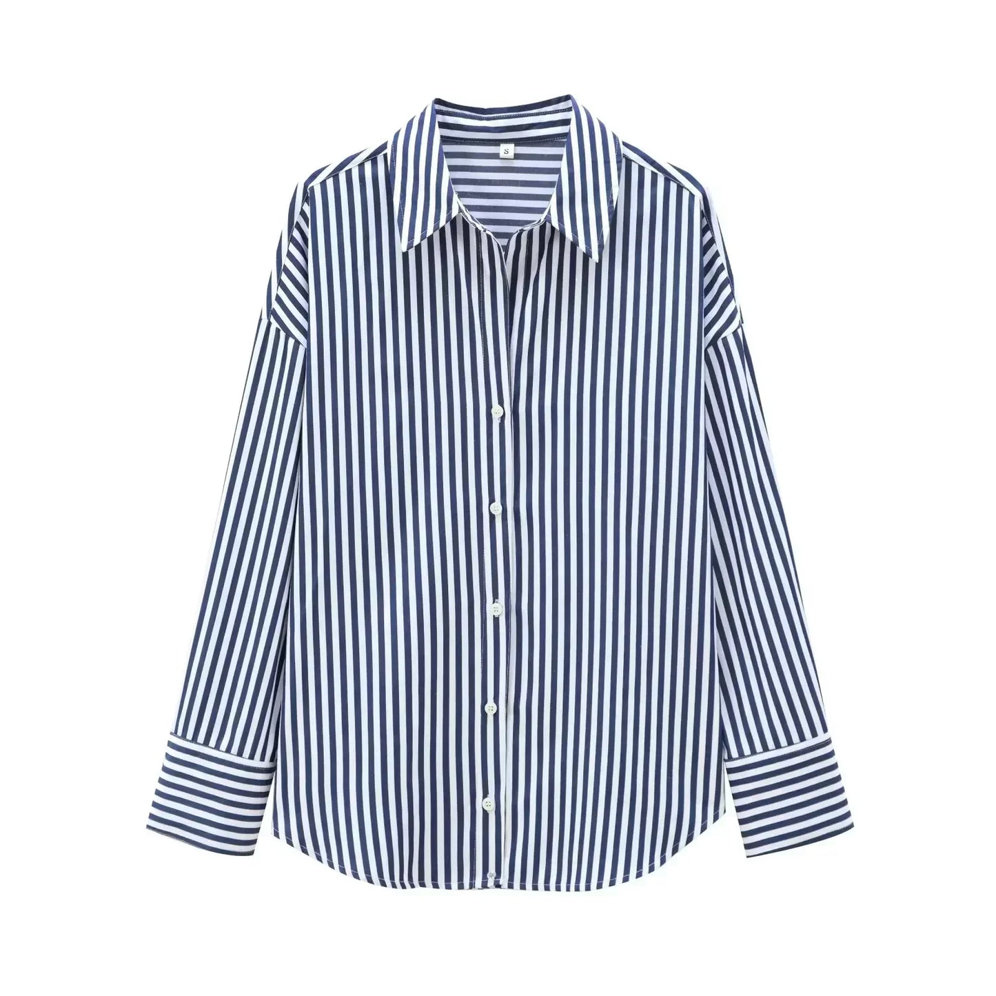 Women's 2024 New Fashion Loose Basic Style Casual Poplin Shirt Retro Long Sleeve Button up Women's Shirt Unique Top
