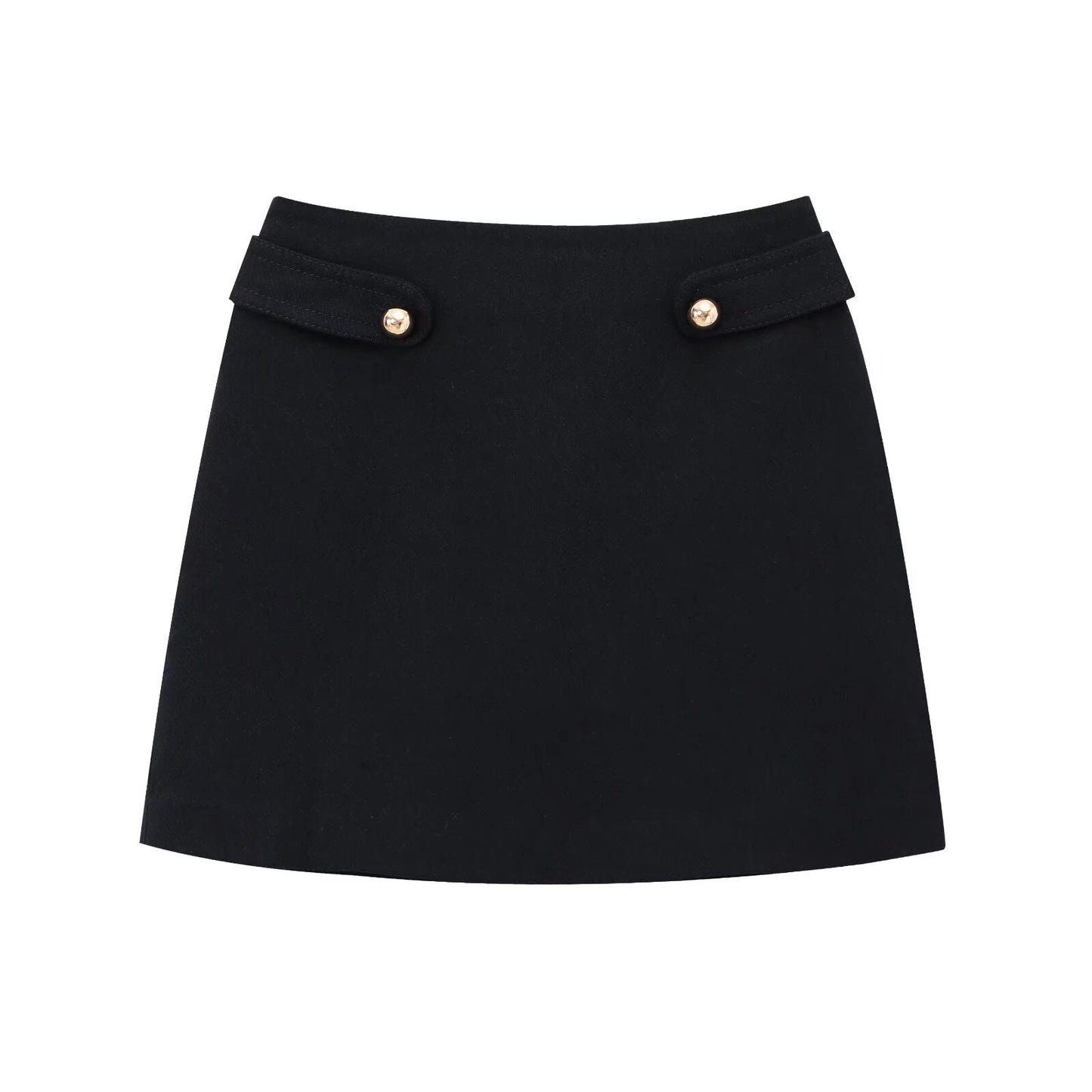 Set Women's 2 Pieces of New Fashion Temperament Double-breasted Short Coat Retro Long-sleeved Women's Coat+high Waist A-shaped Mini Skirt