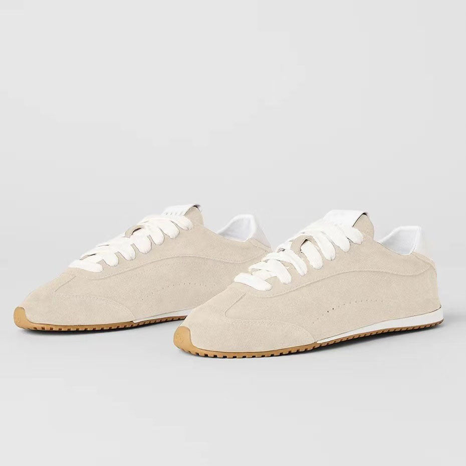 Women's new sports and leisure shoes suede low-cut thin-soled sneakers have a shoe box