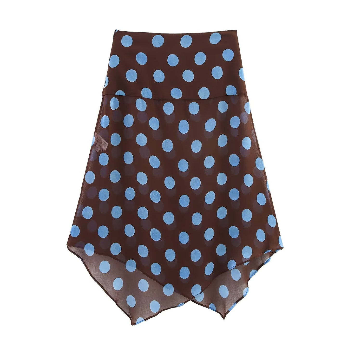 suit Women's 2 pieces new fashion with scarf polka dot print hanging neck top+Skirts suit