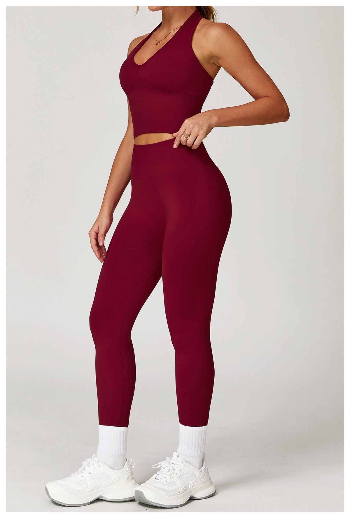 Women's New Fashion Breathable Neck Back Yoga Bra Tight High Waist Hip Yoga Pants.