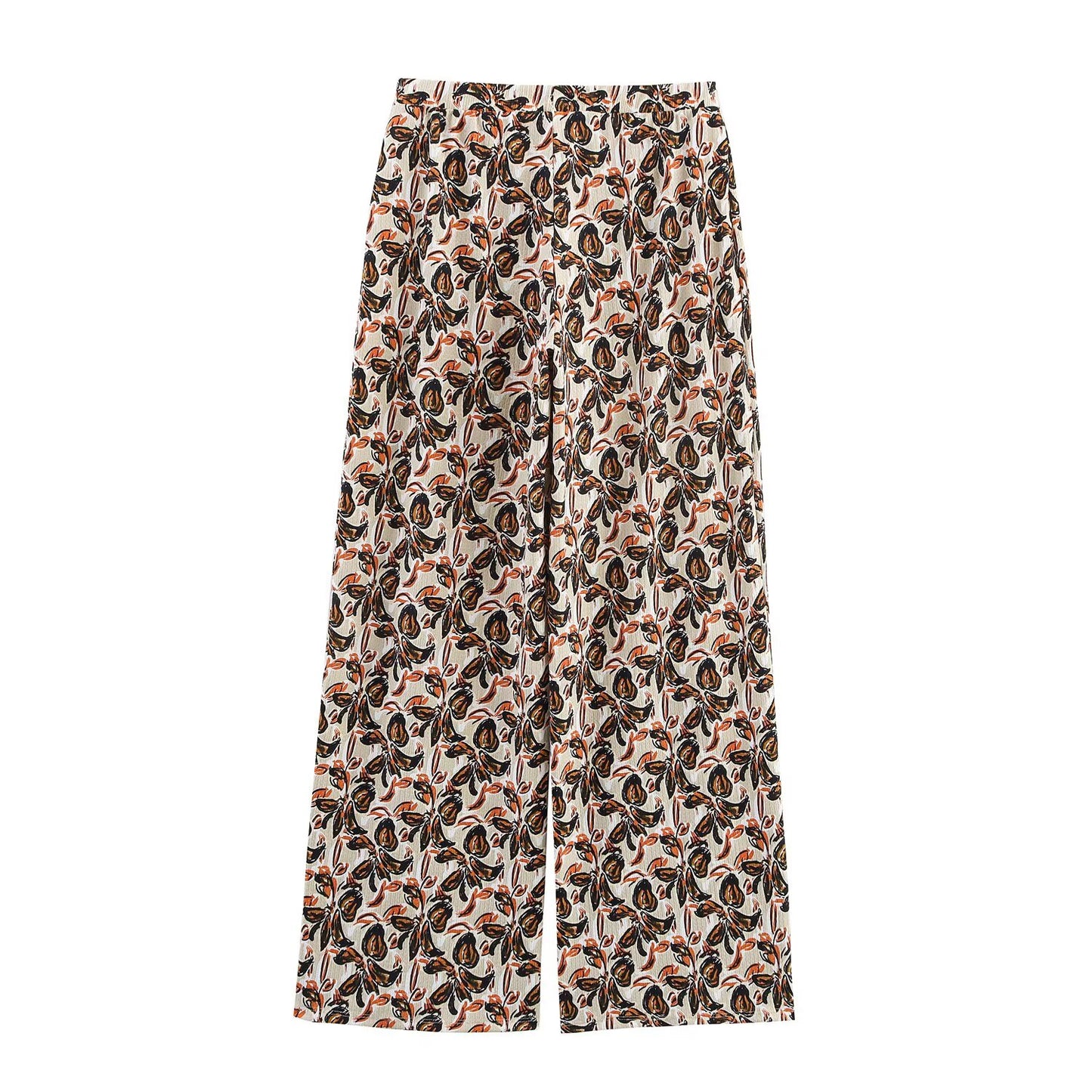 Women's new fashion sleeveless backless printed halter neck top+Pants Women's suit