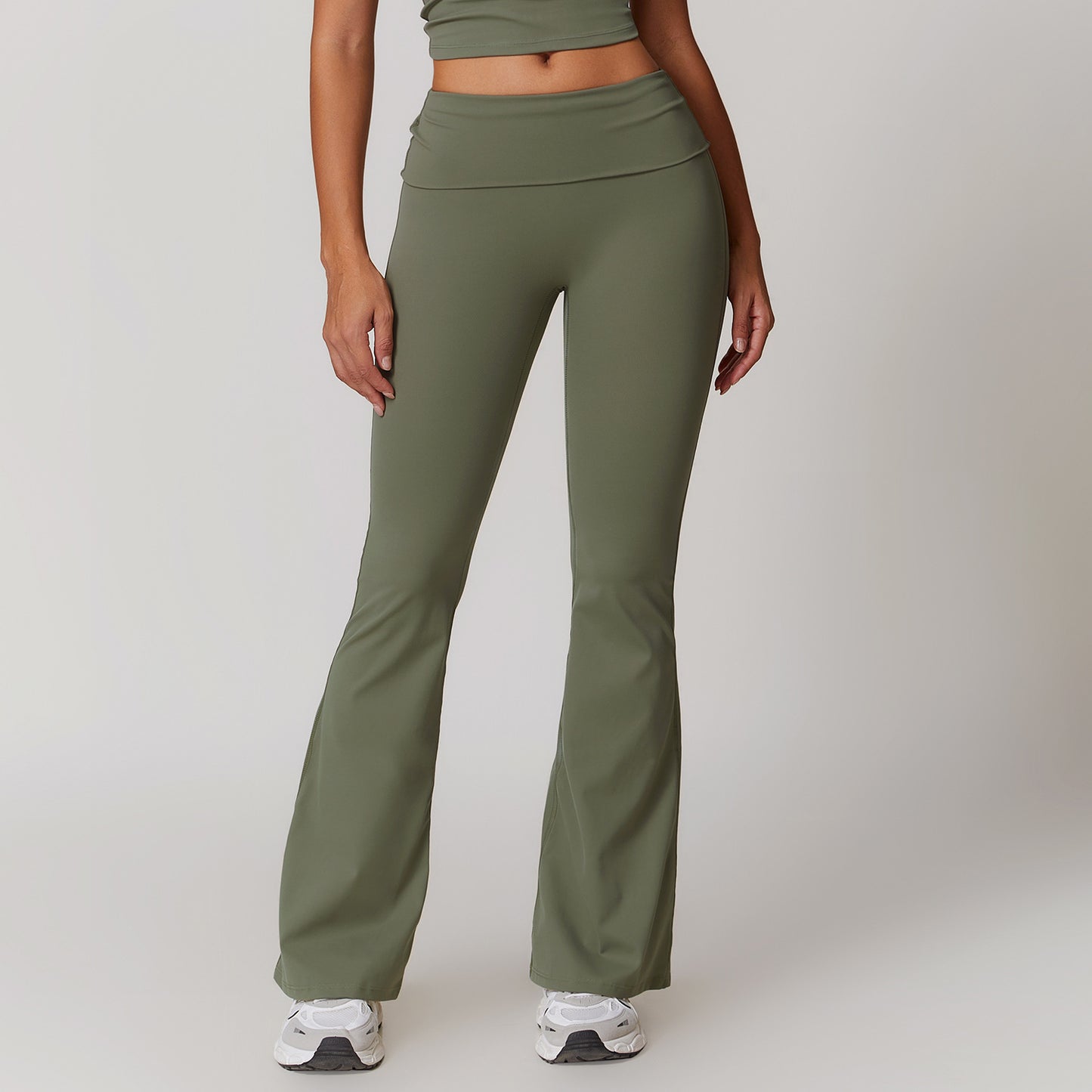 Women's New High-waist Hip Yoga Pants Casual Tight-fitting Wide-leg Flared Pants Sports Fitness Pants.