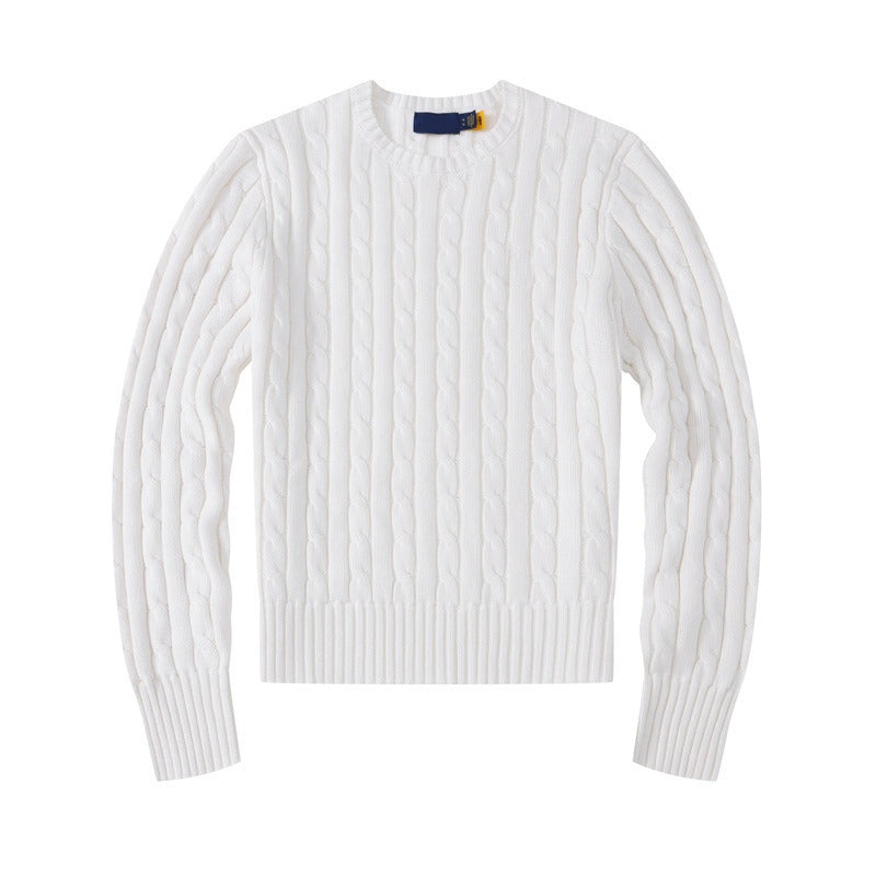 Women's new casual versatile embroidered pullover slim sweater