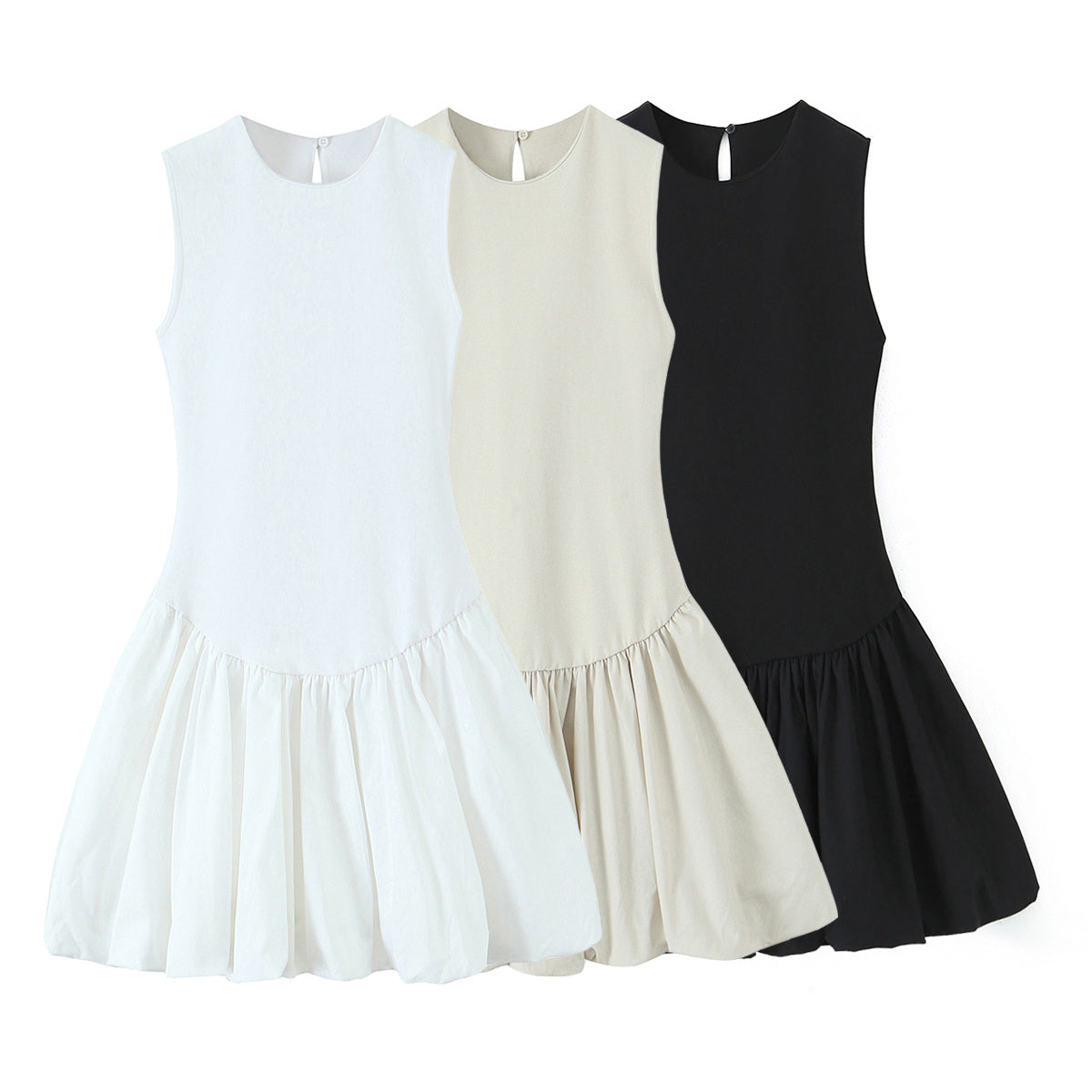Women 2025 New Fashion Double-sided cloth splicing Dress Vintage Female Dresses