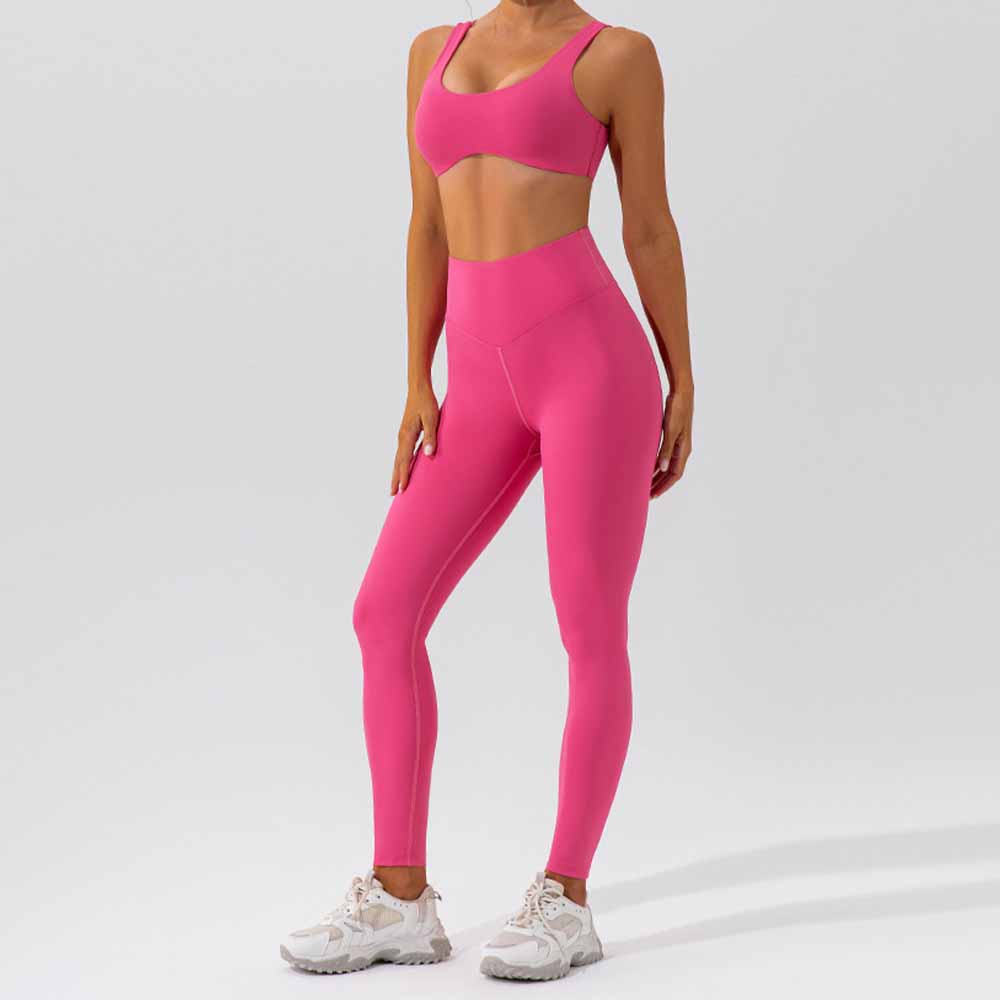 Women's New Nude Hip Yoga Suit Women's Quick-dry Running Beauty Back Fitness Suit