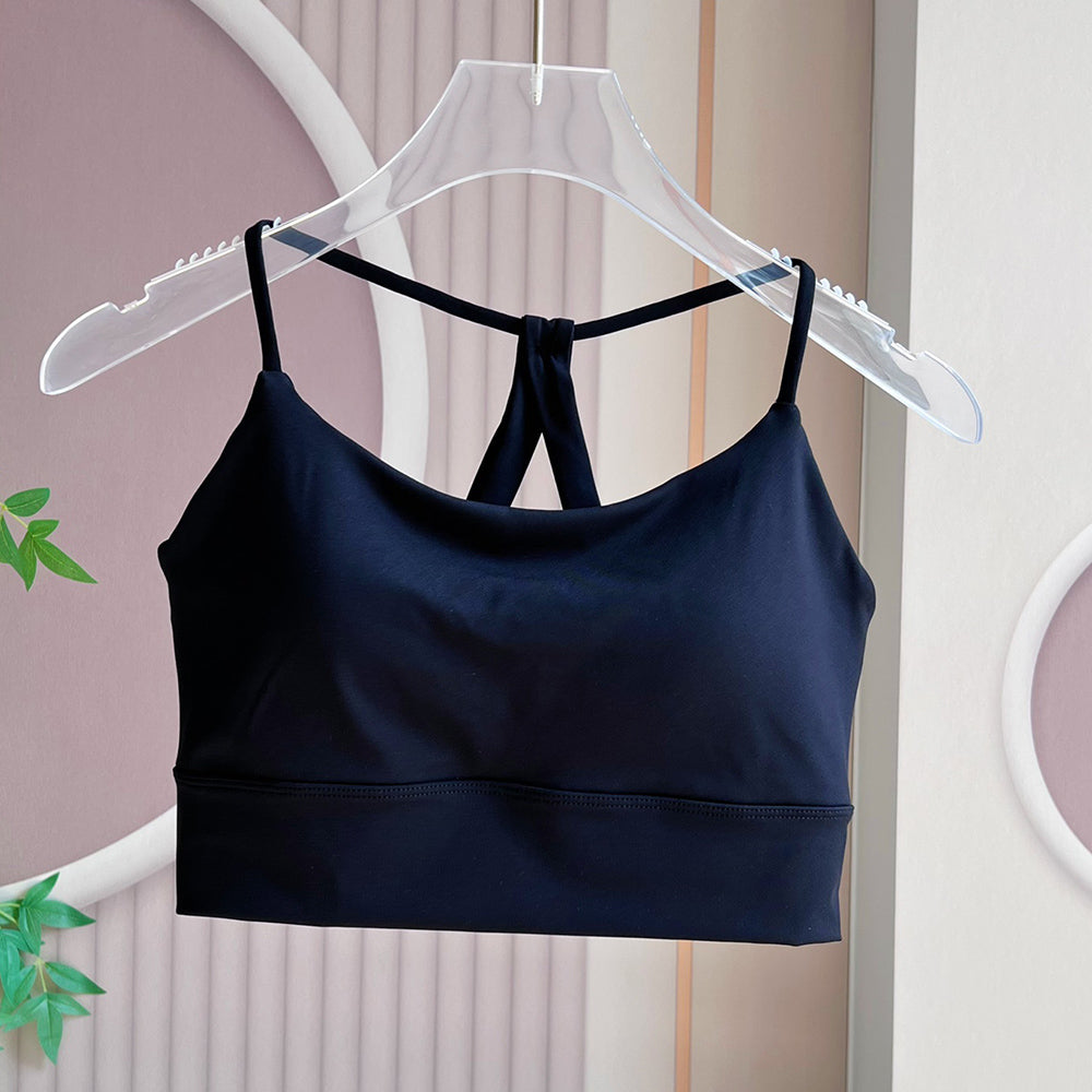 Women's New Fashion Cross-sports Bra High-elastic Fabric Fixed Cup Pinhole Three-dimensional Cup Vent Vest