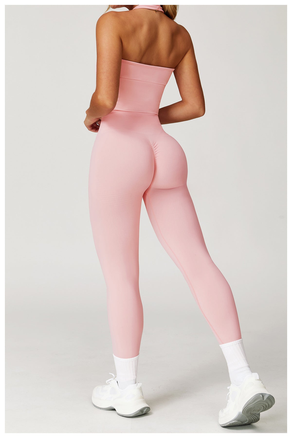Women's New Fashion Breathable Neck Back Yoga Bra Tight High Waist Hip Yoga Pants.