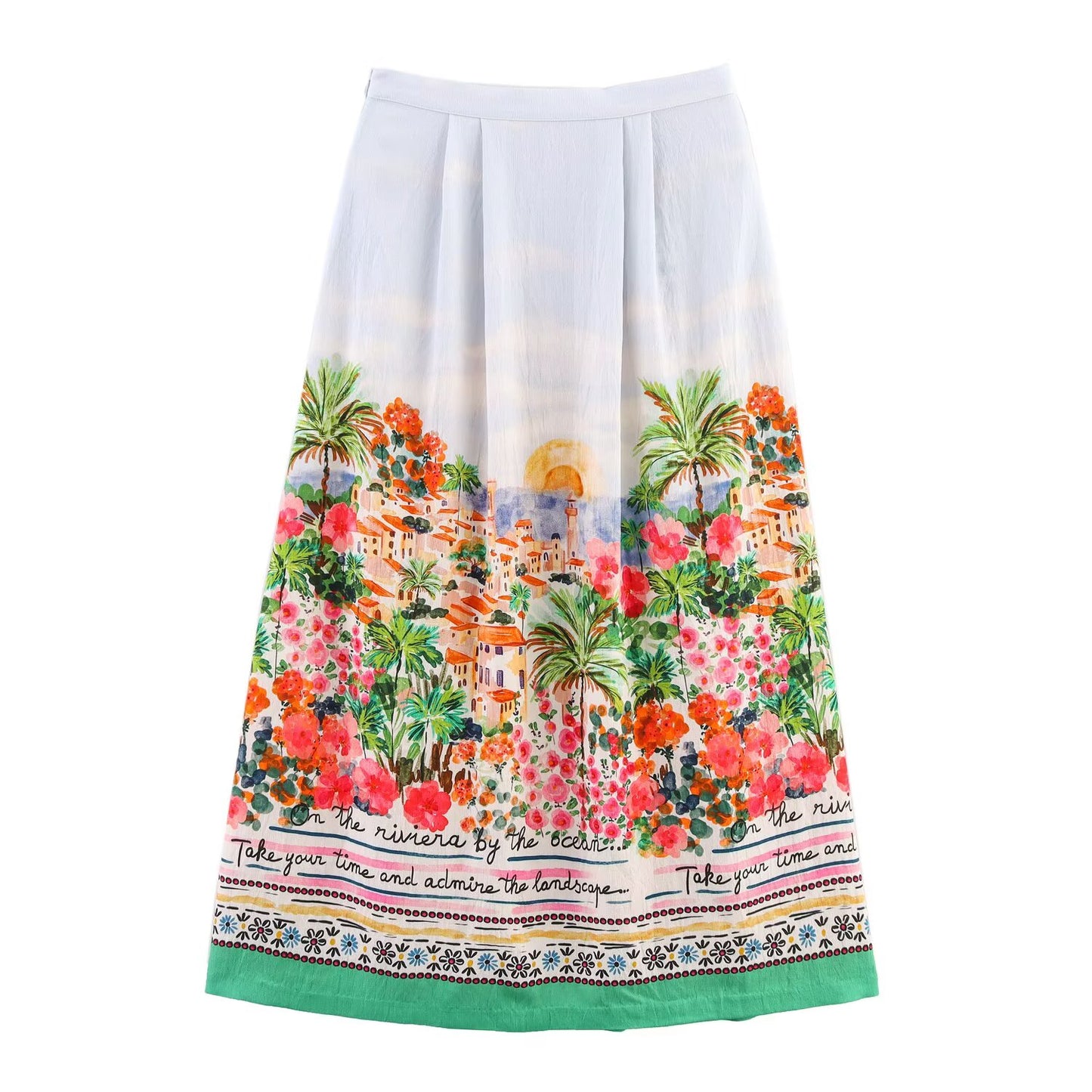 suit Women's 2 pieces new fashion bow decoration short printed top+Skirts suit
