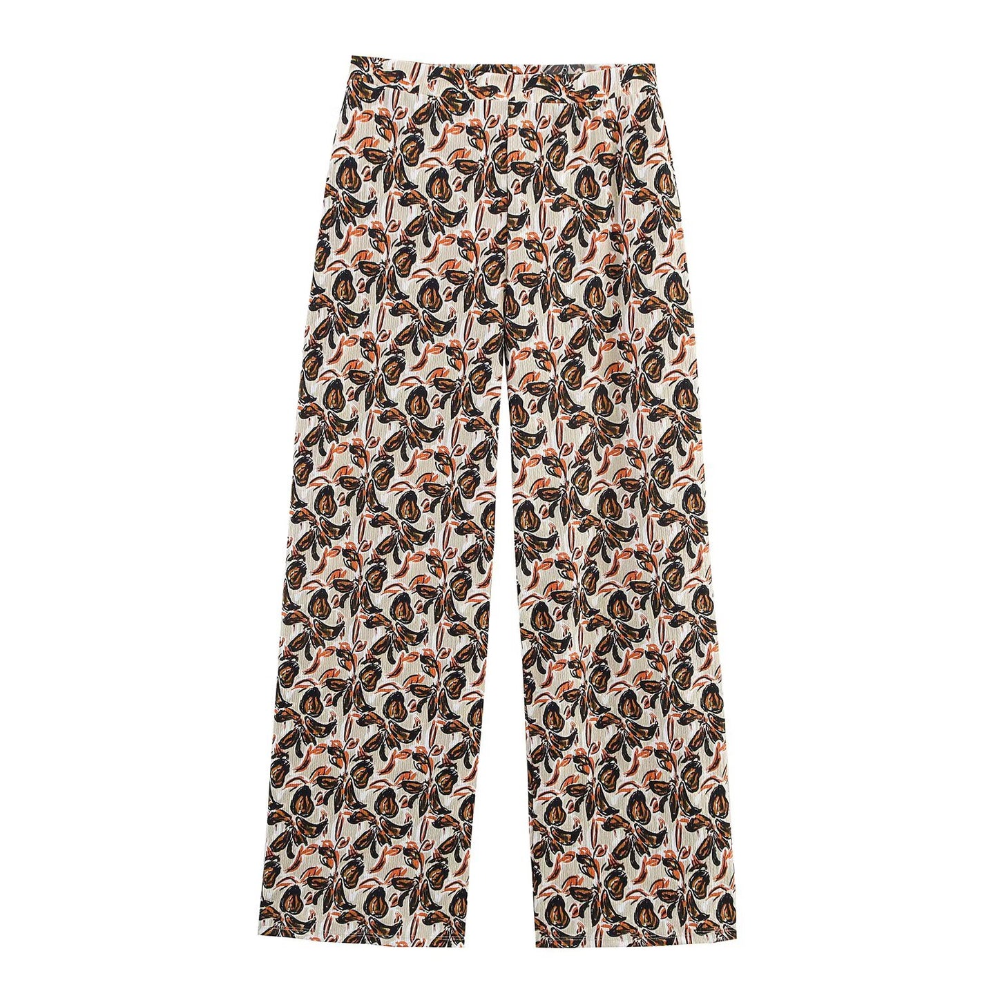 Women's new fashion sleeveless backless printed halter neck top+Pants Women's suit
