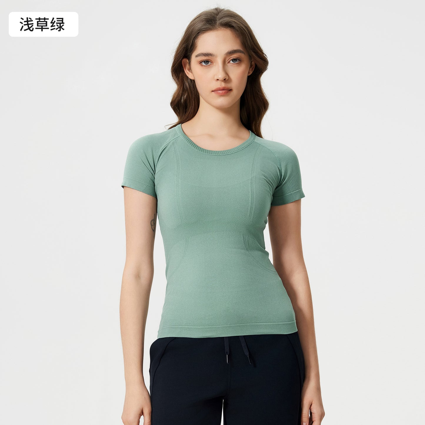 Ladies New T-shirt Running Fitness Shirt Slim Breathable Yoga Short Sleeve