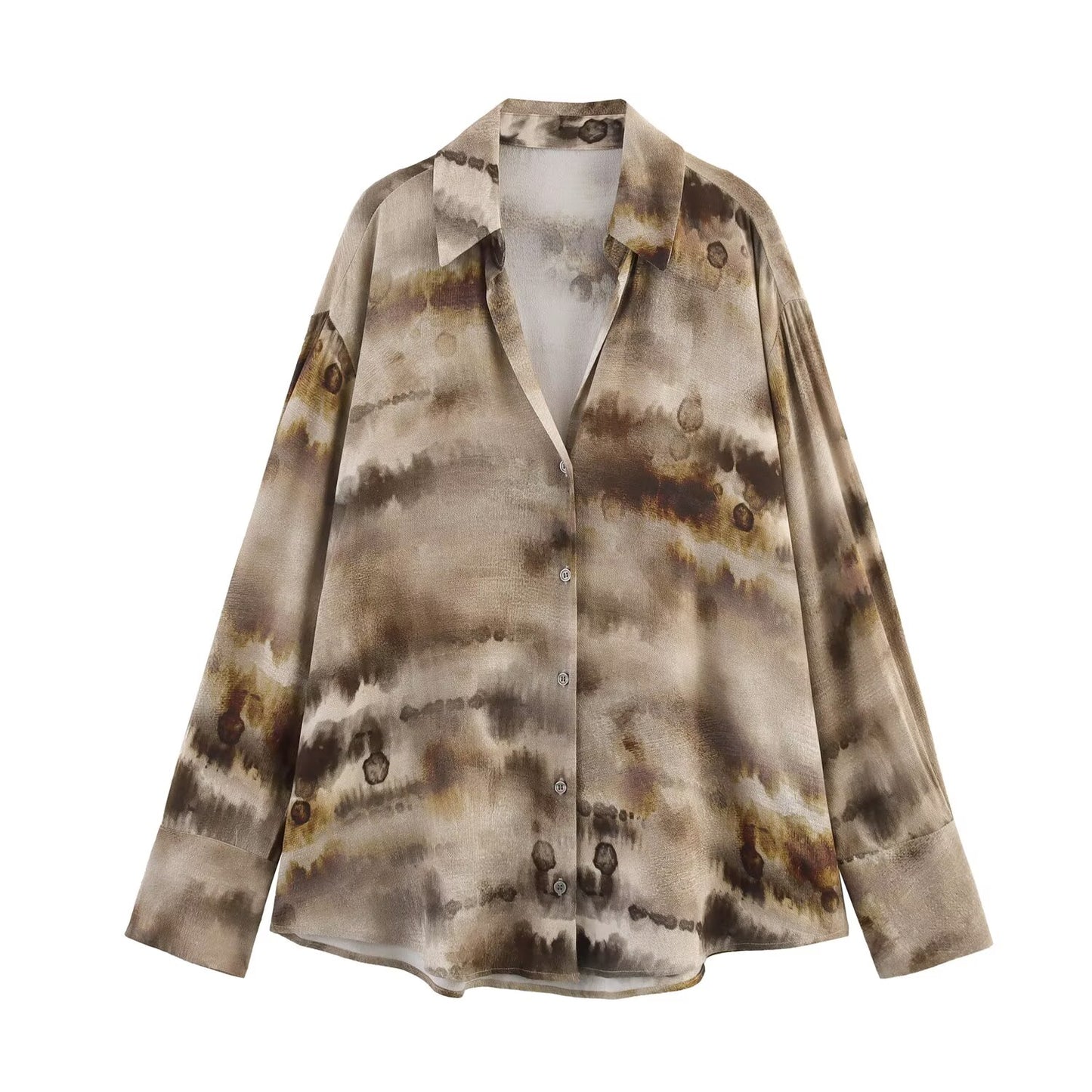 Women's new fashion long sleeved single breasted tie dye shirt+Pants Women's suit