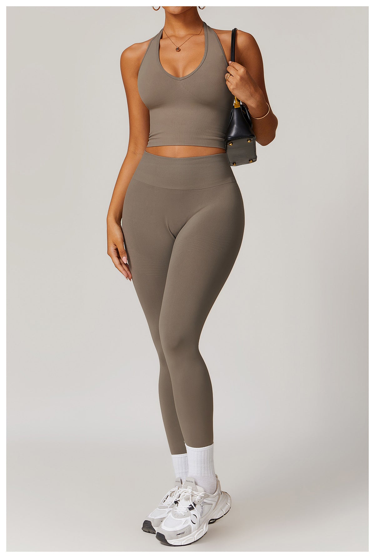 Women's New Fashion Breathable Neck Back Yoga Bra Tight High Waist Hip Yoga Pants.