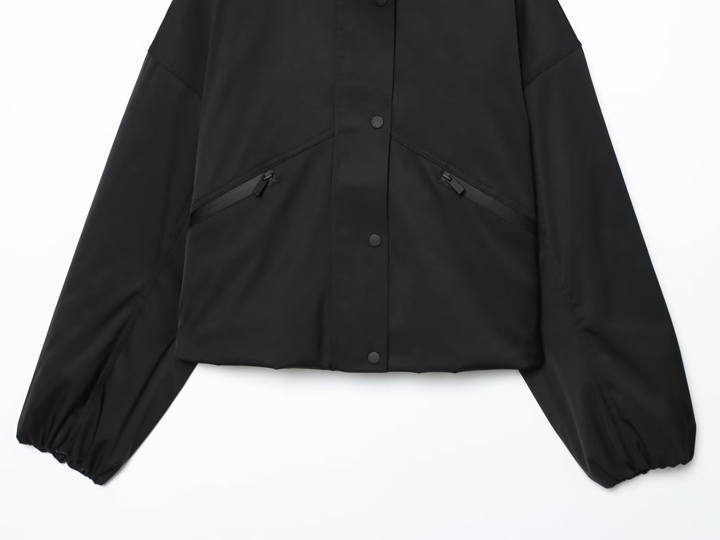 Women's new fashion black hooded waterproof windproof jacket Coat